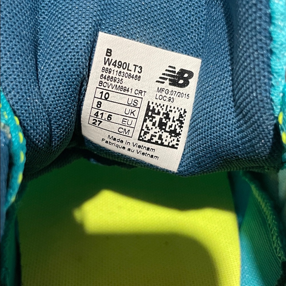New Balance 490 v3 Speed Ride Teal Running Shoes. - Picture 5 of 5